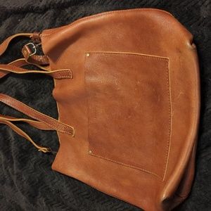 Portland leather goods crossbody tote